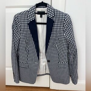 J. Crew Seersucker Navy and White Checker Women's  Blazer . Size 4